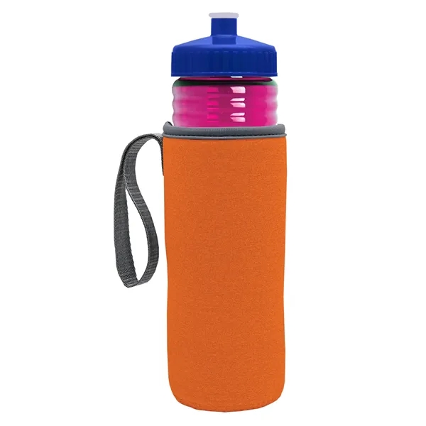 24 oz. Sports Bottle & Caddy - Push-Pull Lid... from ASI 40480 Koozie Group
