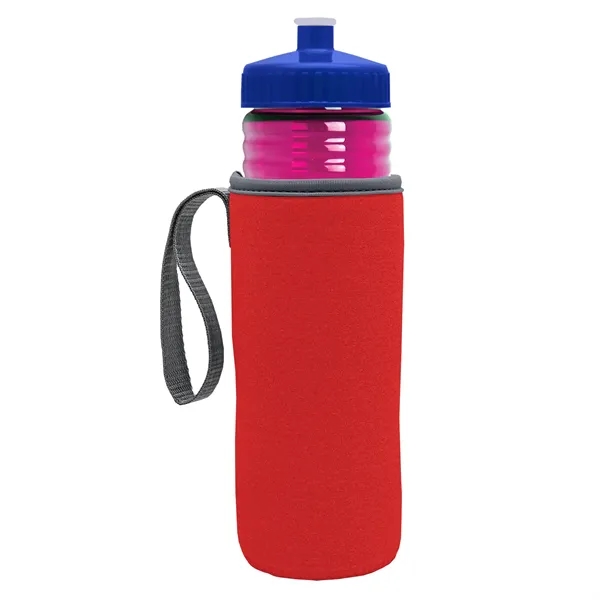 24 oz. Sports Bottle & Caddy - Push-Pull Lid... from ASI 40480 Koozie Group