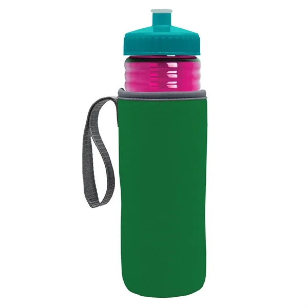 24 oz. Sports Bottle & Caddy - Push-Pull Lid... from ASI 40480 Koozie Group