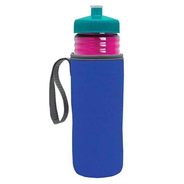 24 oz. Sports Bottle & Caddy - Push-Pull Lid... from ASI 40480 Koozie Group