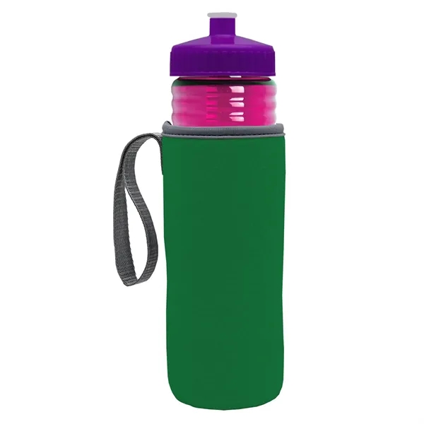 24 oz. Sports Bottle & Caddy - Push-Pull Lid... from ASI 40480 Koozie Group