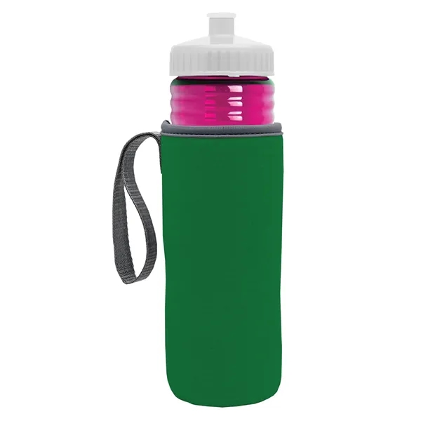 24 oz. Sports Bottle & Caddy - Push-Pull Lid... from ASI 40480 Koozie Group