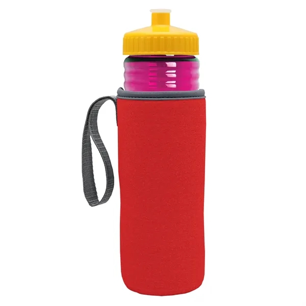 24 oz. Sports Bottle & Caddy - Push-Pull Lid... from ASI 40480 Koozie Group