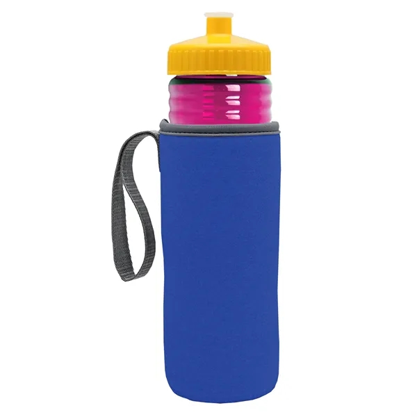 24 oz. Sports Bottle & Caddy - Push-Pull Lid... from ASI 40480 Koozie Group