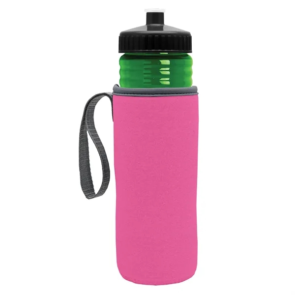 24 oz. Sports Bottle & Caddy - Push-Pull Lid... from ASI 40480 Koozie Group