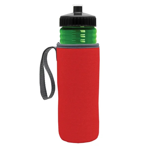 24 oz. Sports Bottle & Caddy - Push-Pull Lid... from ASI 40480 Koozie Group
