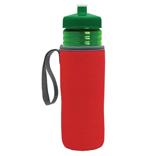 24 oz. Sports Bottle & Caddy - Push-Pull Lid... from ASI 40480 Koozie Group