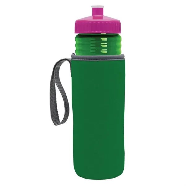 24 oz. Sports Bottle & Caddy - Push-Pull Lid... from ASI 40480 Koozie Group