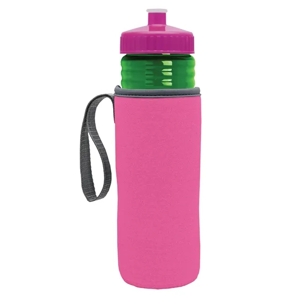 24 oz. Sports Bottle & Caddy - Push-Pull Lid... from ASI 40480 Koozie Group
