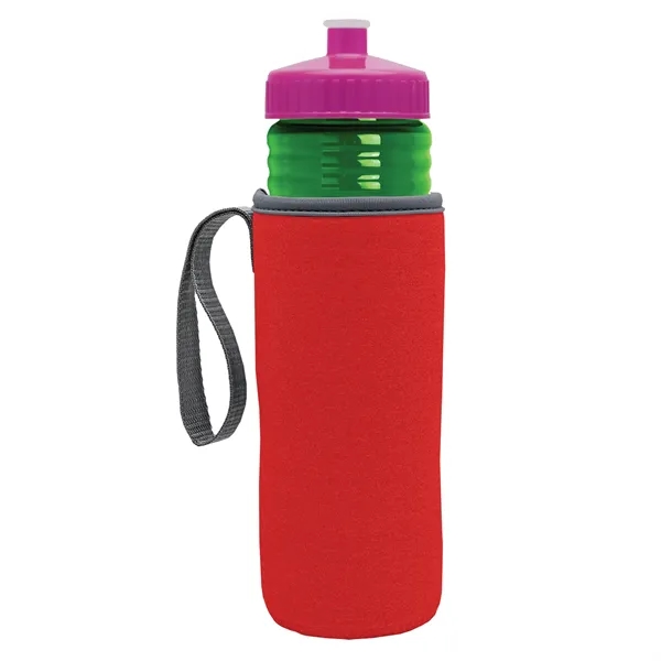 24 oz. Sports Bottle & Caddy - Push-Pull Lid... from ASI 40480 Koozie Group