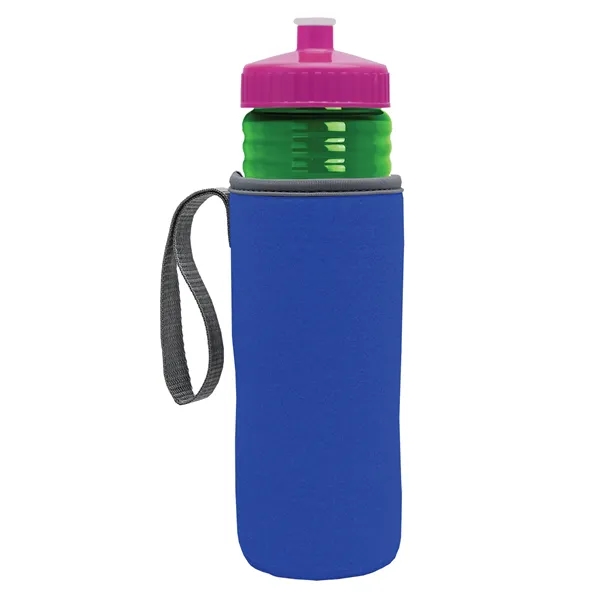 24 oz. Sports Bottle & Caddy - Push-Pull Lid... from ASI 40480 Koozie Group