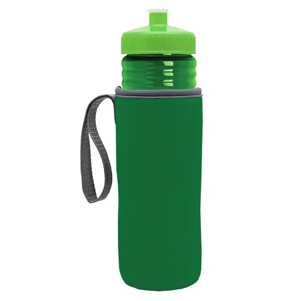 24 oz. Sports Bottle & Caddy - Push-Pull Lid... from ASI 40480 Koozie Group