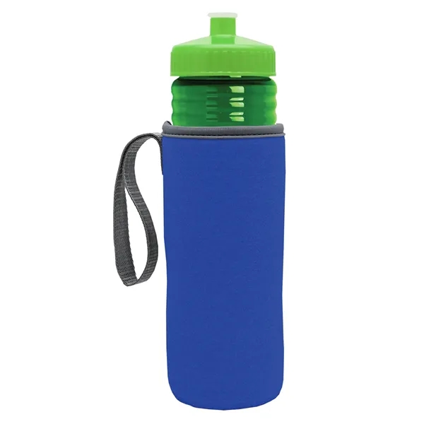 24 oz. Sports Bottle & Caddy - Push-Pull Lid... from ASI 40480 Koozie Group
