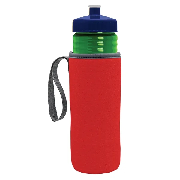 24 oz. Sports Bottle & Caddy - Push-Pull Lid... from ASI 40480 Koozie Group