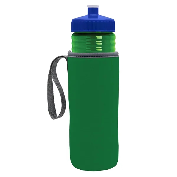 24 oz. Sports Bottle & Caddy - Push-Pull Lid... from ASI 40480 Koozie Group