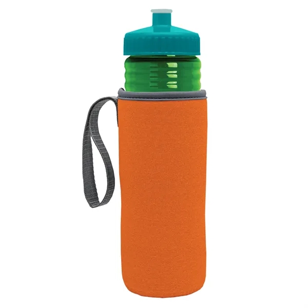 24 oz. Sports Bottle & Caddy - Push-Pull Lid... from ASI 40480 Koozie Group