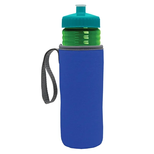 24 oz. Sports Bottle & Caddy - Push-Pull Lid... from ASI 40480 Koozie Group