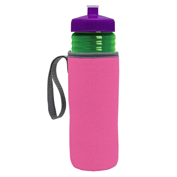 24 oz. Sports Bottle & Caddy - Push-Pull Lid... from ASI 40480 Koozie Group