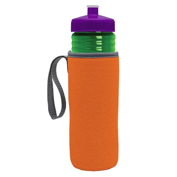 24 oz. Sports Bottle & Caddy - Push-Pull Lid... from ASI 40480 Koozie Group