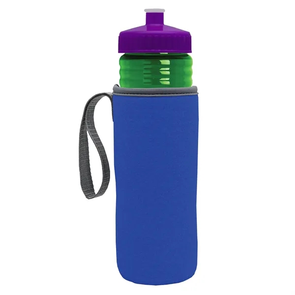 24 oz. Sports Bottle & Caddy - Push-Pull Lid... from ASI 40480 Koozie Group