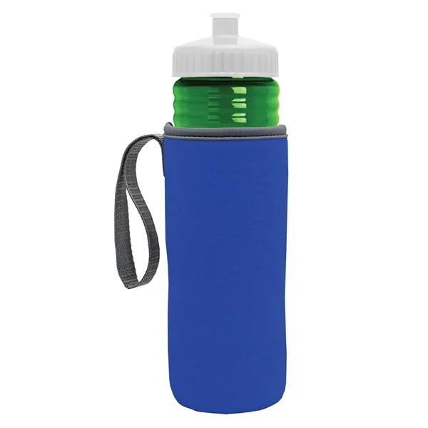 24 oz. Sports Bottle & Caddy - Push-Pull Lid... from ASI 40480 Koozie Group