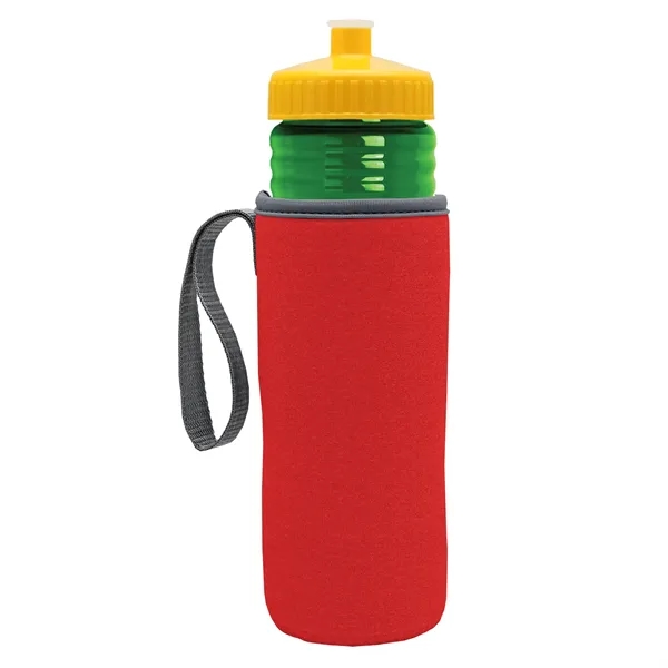 24 oz. Sports Bottle & Caddy - Push-Pull Lid... from ASI 40480 Koozie Group