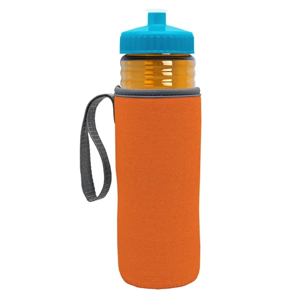 24 oz. Sports Bottle & Caddy - Push-Pull Lid... from ASI 40480 Koozie Group