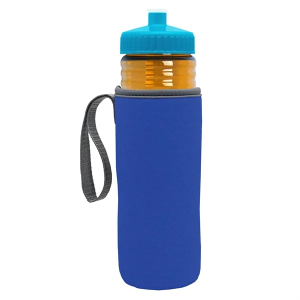 24 oz. Sports Bottle & Caddy - Push-Pull Lid... from ASI 40480 Koozie Group
