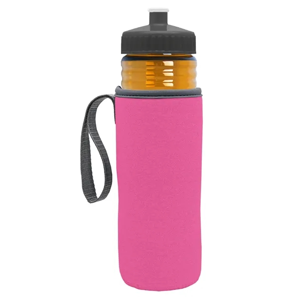 24 oz. Sports Bottle & Caddy - Push-Pull Lid... from ASI 40480 Koozie Group