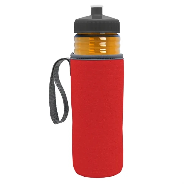 24 oz. Sports Bottle & Caddy - Push-Pull Lid... from ASI 40480 Koozie Group