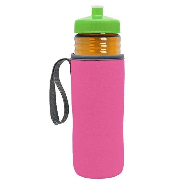 24 oz. Sports Bottle & Caddy - Push-Pull Lid... from ASI 40480 Koozie Group