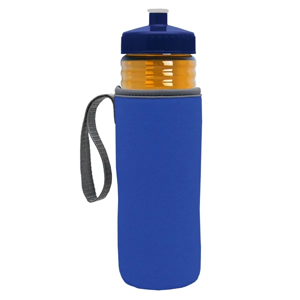 24 oz. Sports Bottle & Caddy - Push-Pull Lid... from ASI 40480 Koozie Group