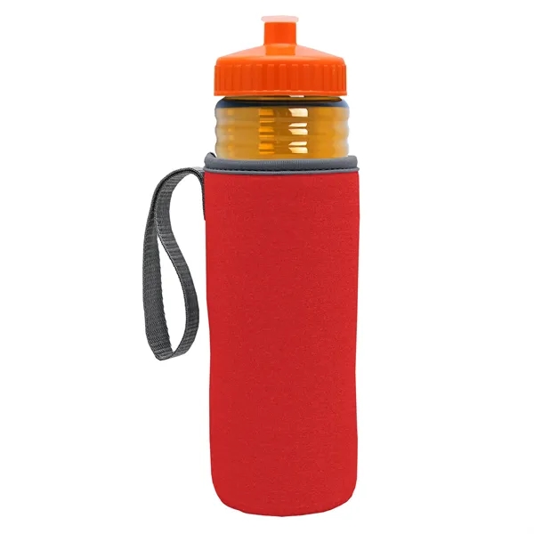 24 oz. Sports Bottle & Caddy - Push-Pull Lid... from ASI 40480 Koozie Group
