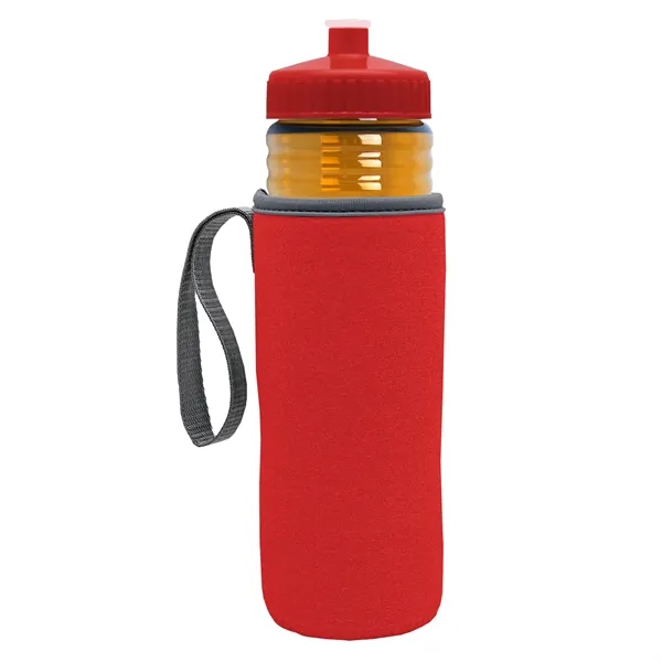 24 oz. Sports Bottle & Caddy - Push-Pull Lid... from ASI 40480 Koozie Group