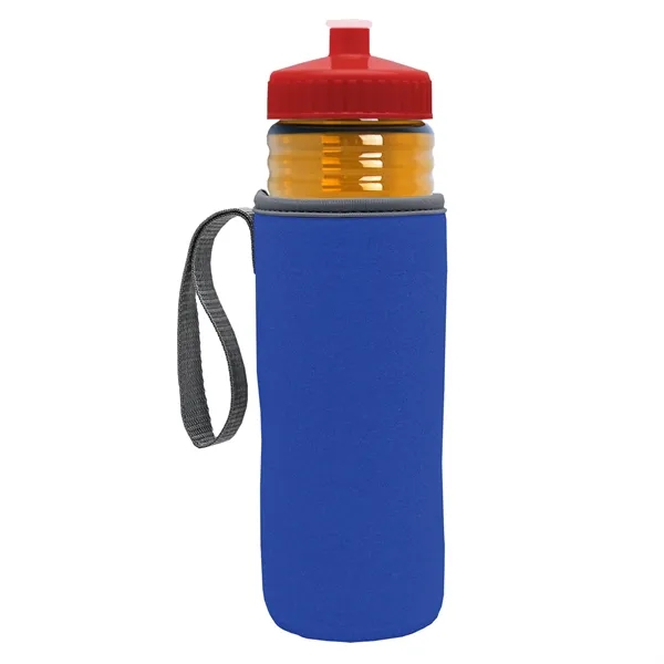 24 oz. Sports Bottle & Caddy - Push-Pull Lid... from ASI 40480 Koozie Group