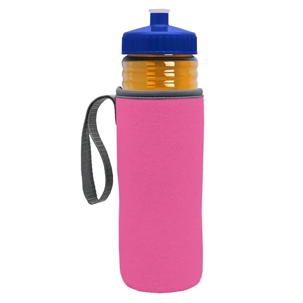 24 oz. Sports Bottle & Caddy - Push-Pull Lid... from ASI 40480 Koozie Group