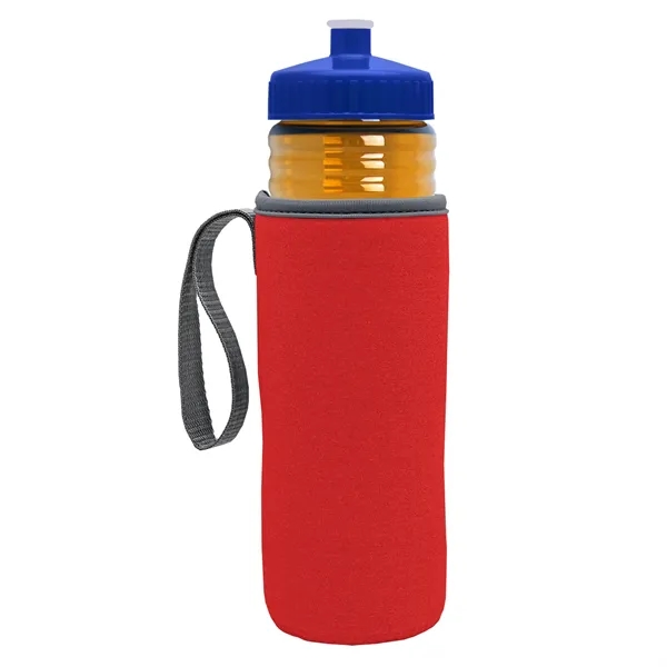 24 oz. Sports Bottle & Caddy - Push-Pull Lid... from ASI 40480 Koozie Group