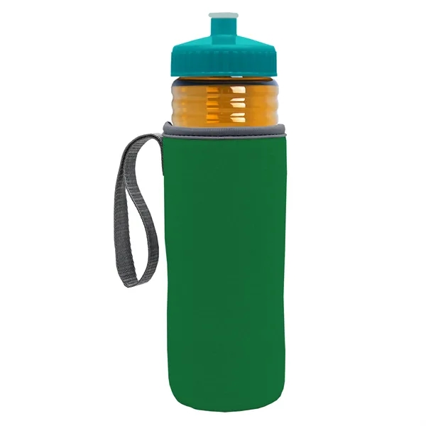 24 oz. Sports Bottle & Caddy - Push-Pull Lid... from ASI 40480 Koozie Group