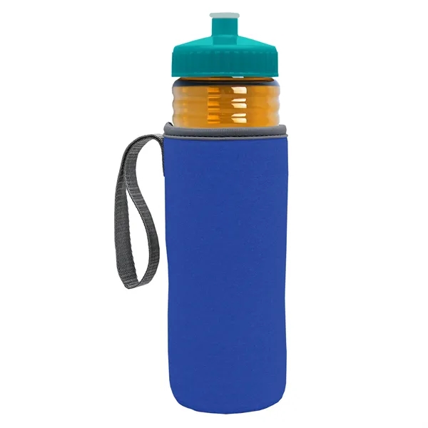 24 oz. Sports Bottle & Caddy - Push-Pull Lid... from ASI 40480 Koozie Group