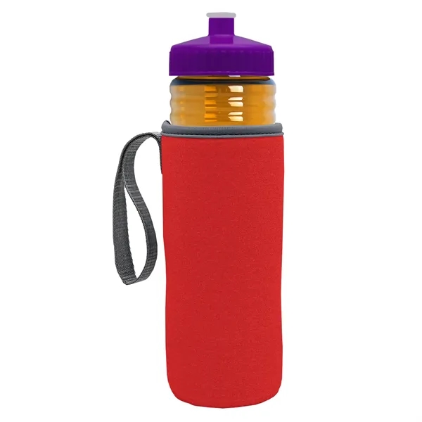 24 oz. Sports Bottle & Caddy - Push-Pull Lid... from ASI 40480 Koozie Group