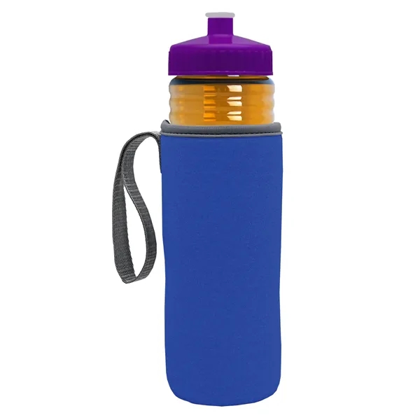 24 oz. Sports Bottle & Caddy - Push-Pull Lid... from ASI 40480 Koozie Group
