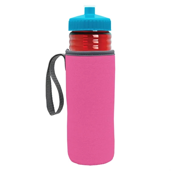 24 oz. Sports Bottle & Caddy - Push-Pull Lid... from ASI 40480 Koozie Group