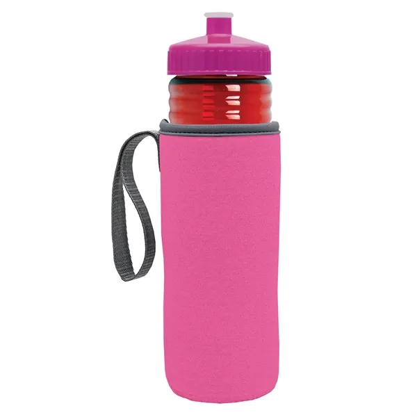 24 oz. Sports Bottle & Caddy - Push-Pull Lid... from ASI 40480 Koozie Group