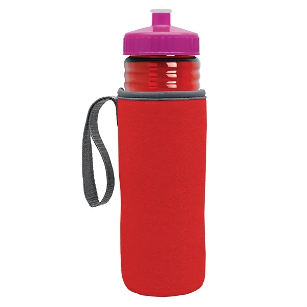 24 oz. Sports Bottle & Caddy - Push-Pull Lid... from ASI 40480 Koozie Group