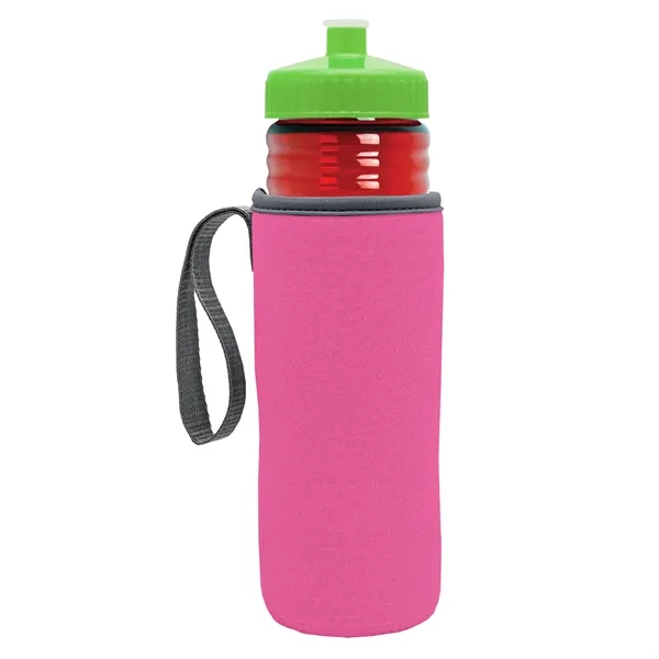 24 oz. Sports Bottle & Caddy - Push-Pull Lid... from ASI 40480 Koozie Group
