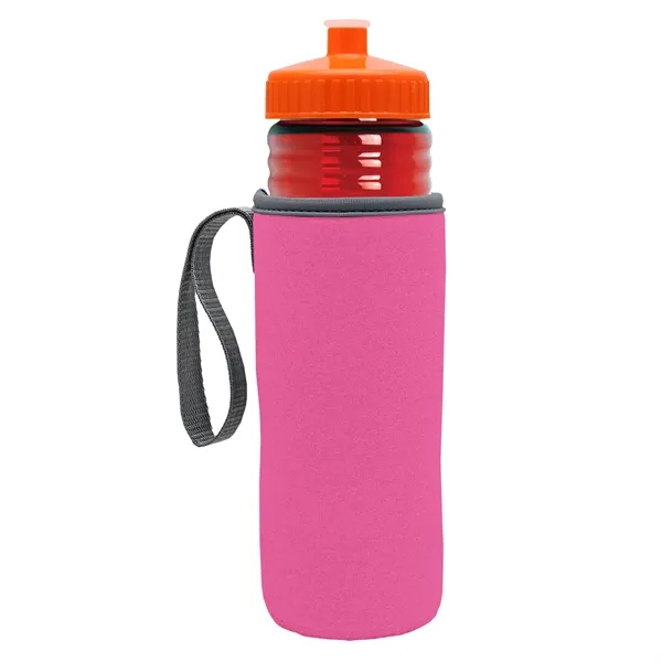 24 oz. Sports Bottle & Caddy - Push-Pull Lid... from ASI 40480 Koozie Group