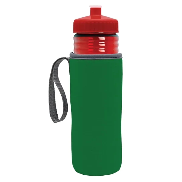 24 oz. Sports Bottle & Caddy - Push-Pull Lid... from ASI 40480 Koozie Group