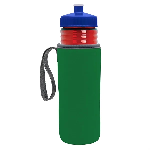 24 oz. Sports Bottle & Caddy - Push-Pull Lid... from ASI 40480 Koozie Group