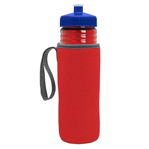 24 oz. Sports Bottle & Caddy - Push-Pull Lid... from ASI 40480 Koozie Group