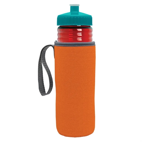 24 oz. Sports Bottle & Caddy - Push-Pull Lid... from ASI 40480 Koozie Group